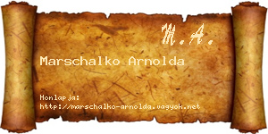 Marschalko Arnolda névjegykártya